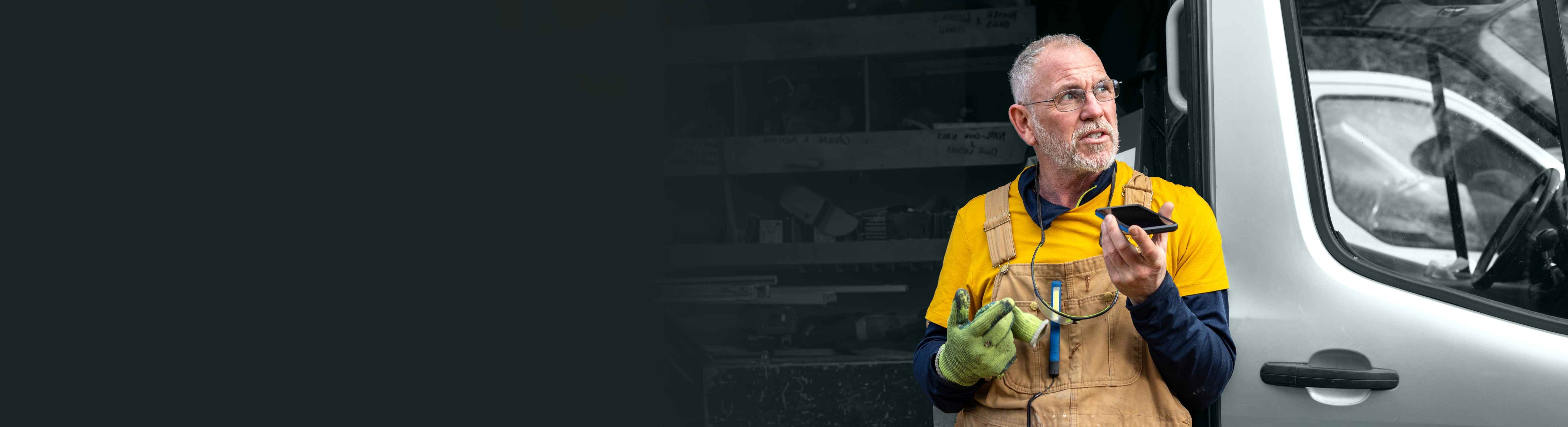 home service professional working in the site